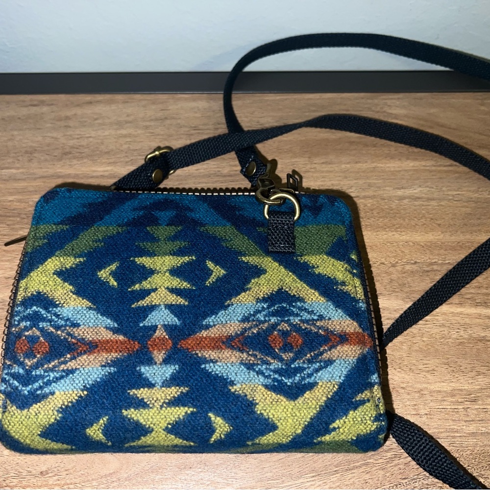 Pendleton Blue and Yellow Patterned Crossbody Bag - image 1